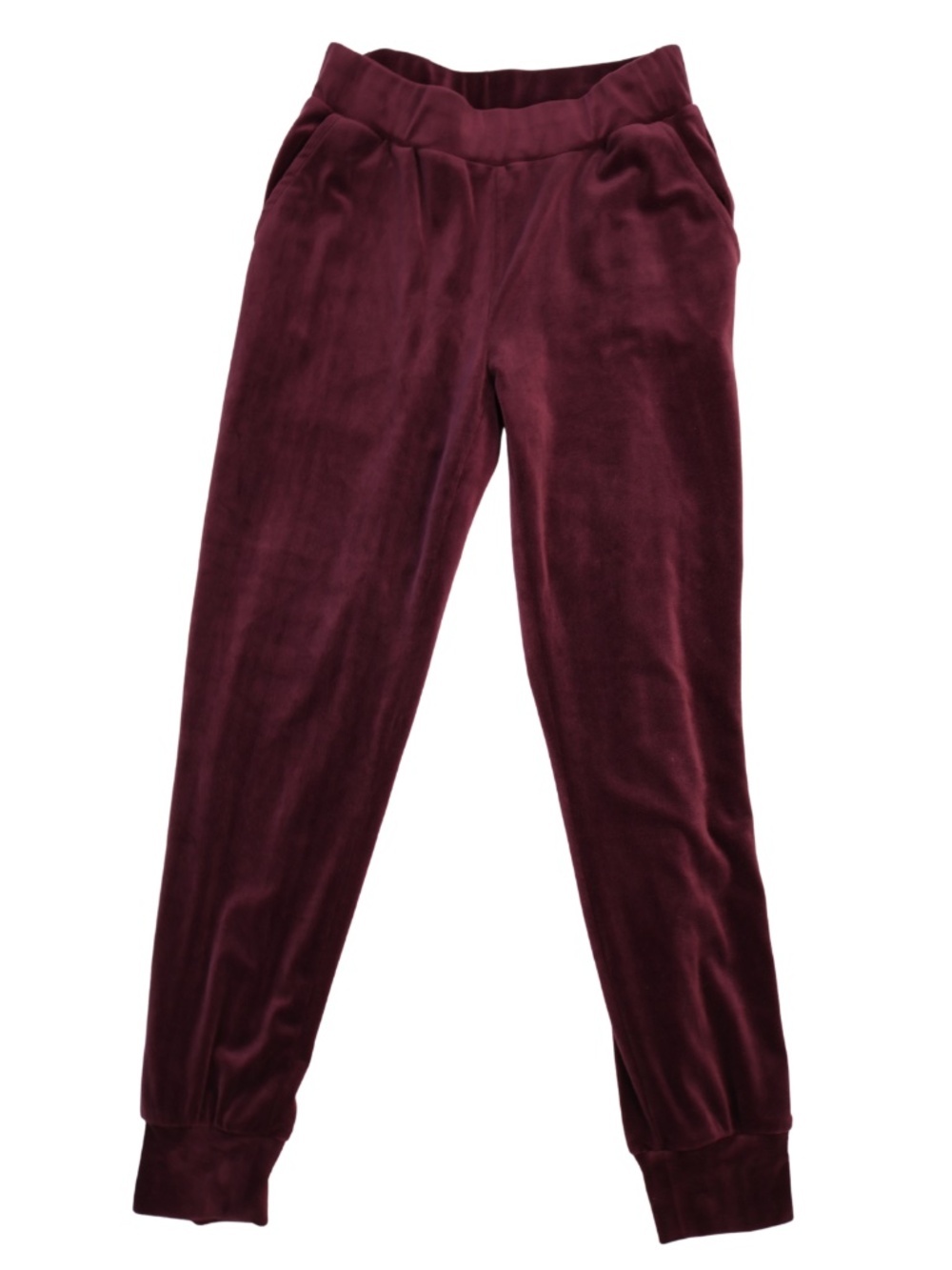 Cable & Gauge Velour Joggers Maroon Size XS Soft Lounge Sweatpants